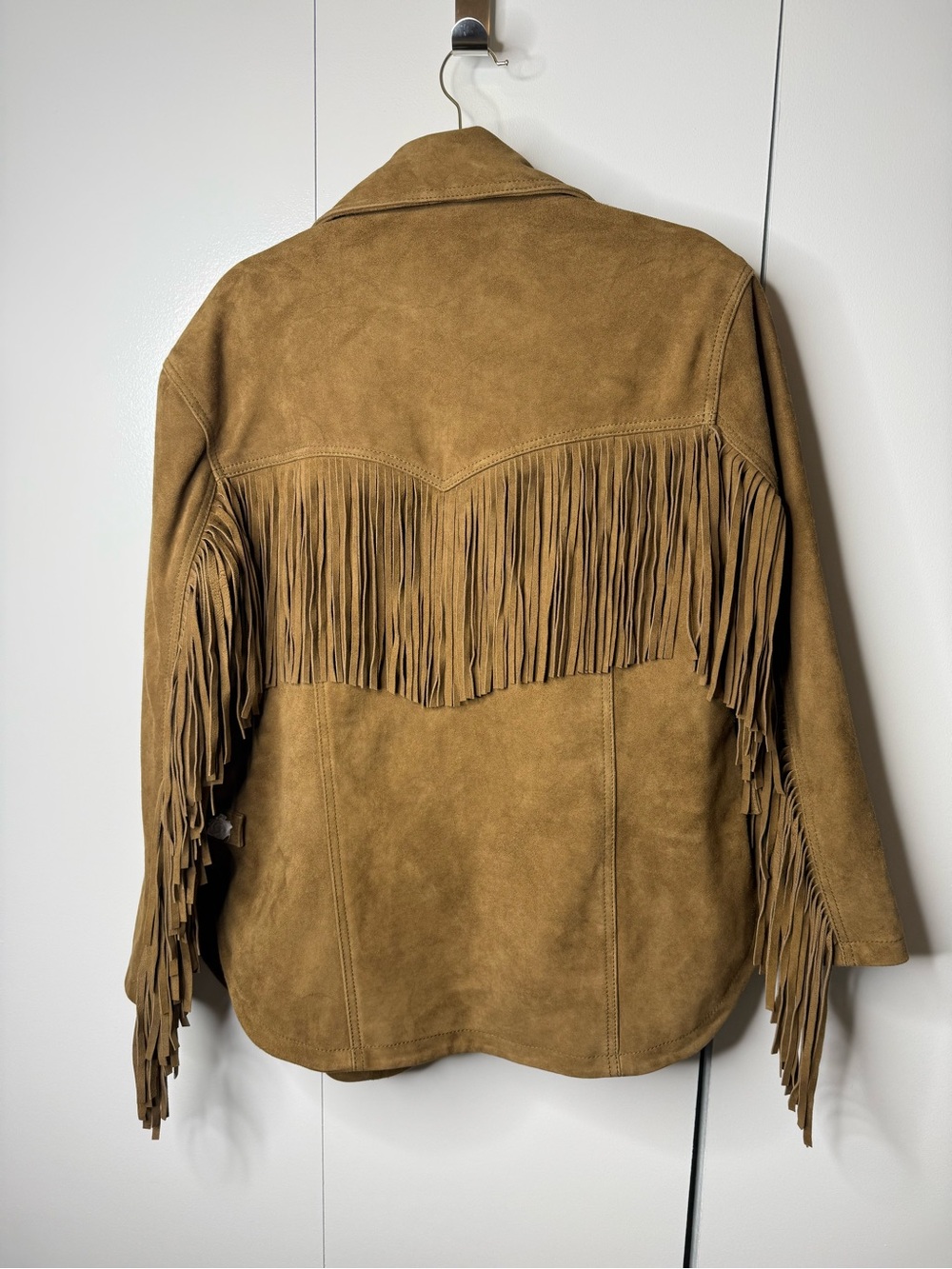 We The Free Fringe Out Suede Jacket Olive Tapenade Brown XS New 100% goat suede - Picture 9 of 13